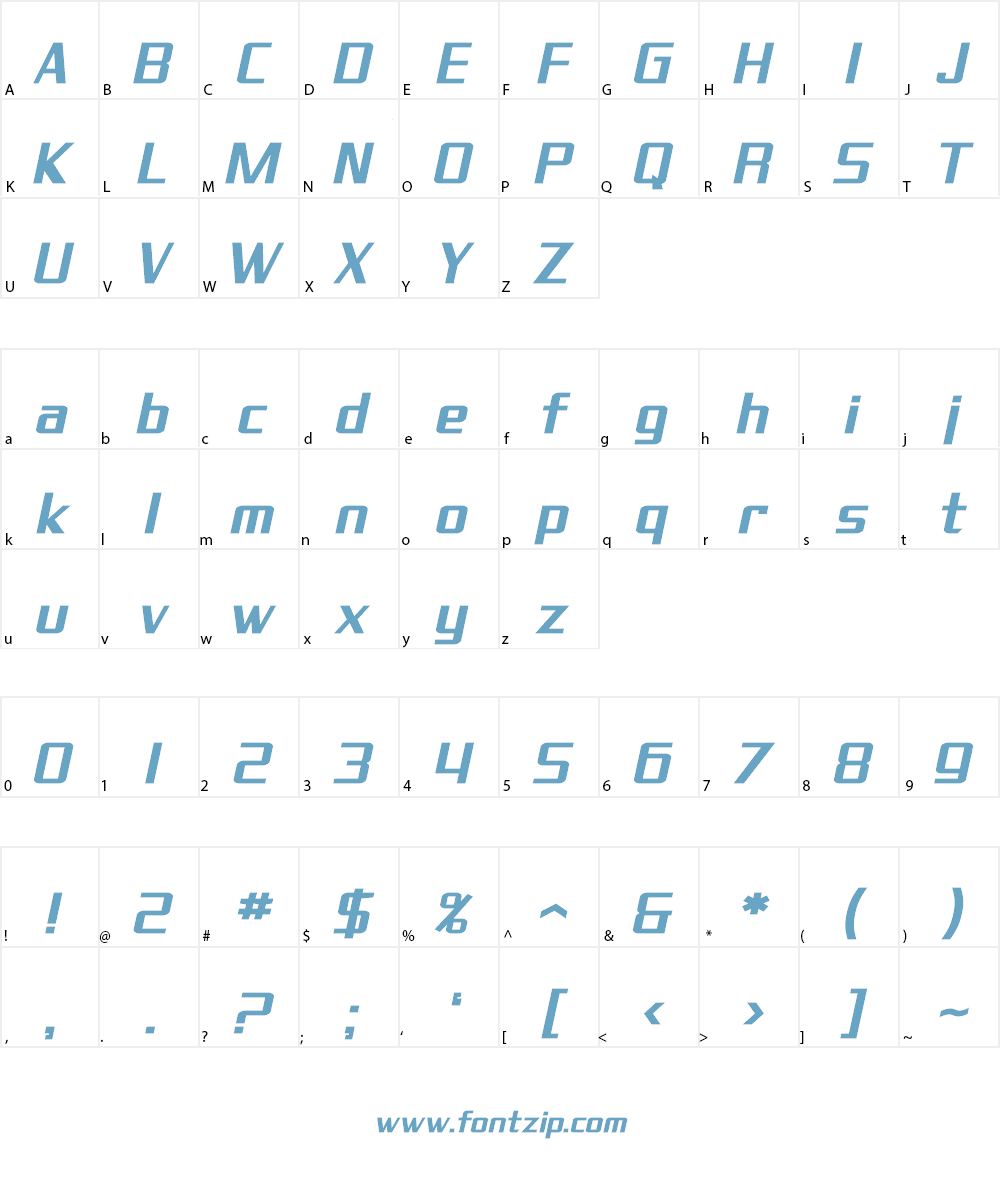 SF Theramin Gothic Font Character